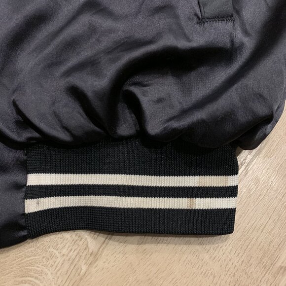 Vintage 90s Summit Racing Satin Bomber Jacket Men's XL Black 1993 Embroidered - Picture 6 of 11